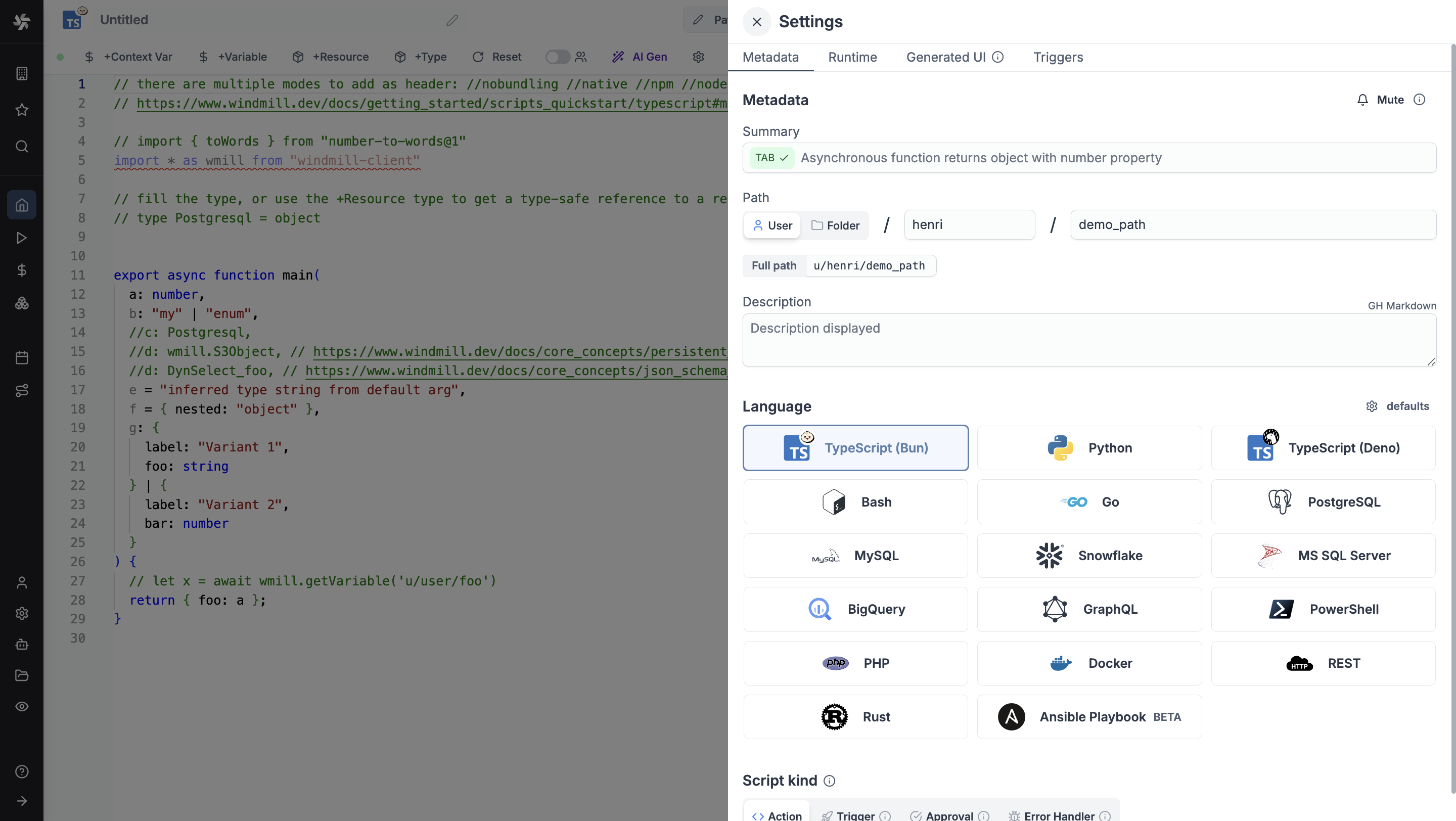 New script New script